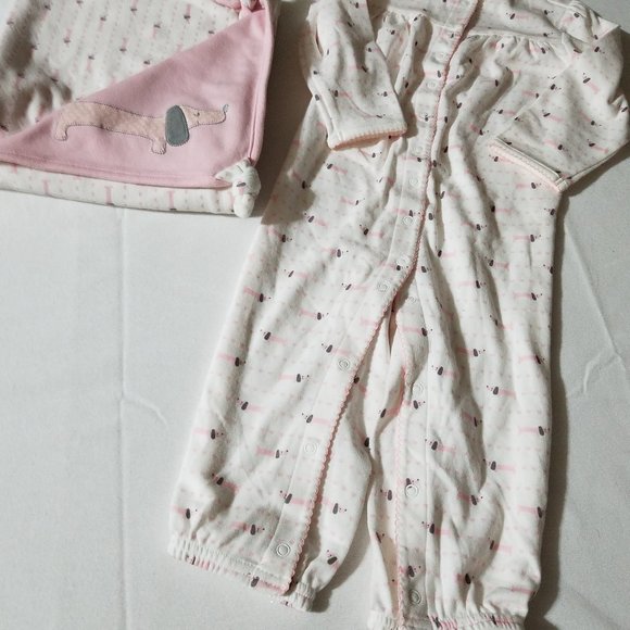 Gymboree Brand New Baby {Dashchund Hound} NWT 12-18 Month Romper, Used Blanket - Picture 2 of 4